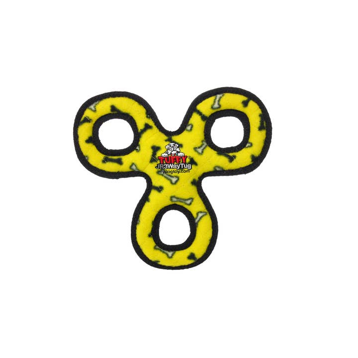 Tuffy Dog Toys - VIP Products - Wholesale Pet Squeaky Toy - Dog - Tuffy Jr 3 Way Tug - Yellow, Durable, Tough, Squeaky Dog Toy
