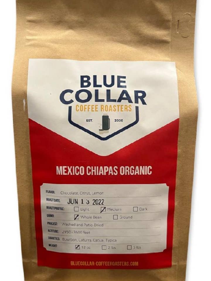 Mexico Chiapas Organic Medium Roast Coffee for wholesale by Blue Collar Coffee Roasters
