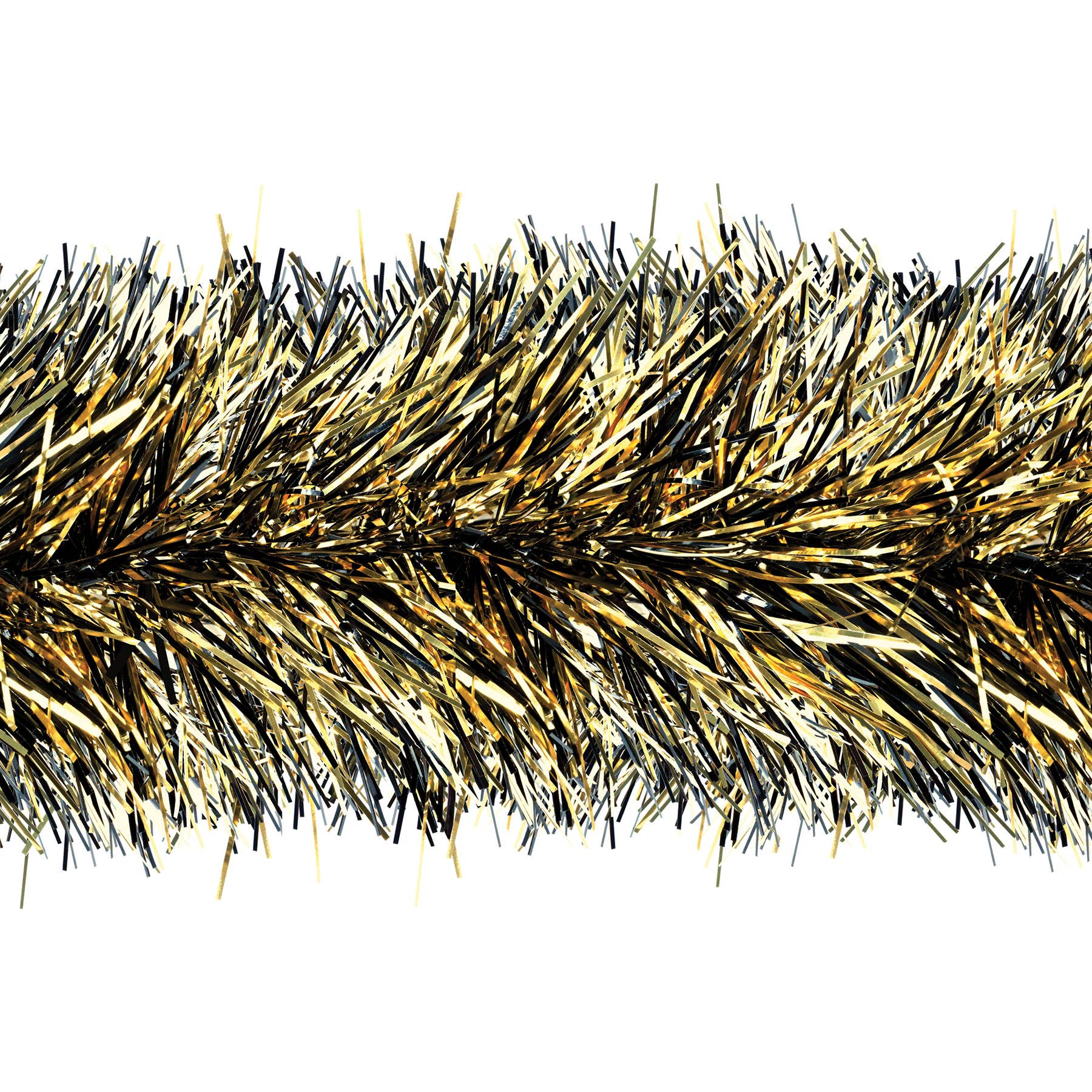 Beistle - Wholesale Bunting/garland - Metallic Tinsel Garland, Black & Gold, 3" x 15'2