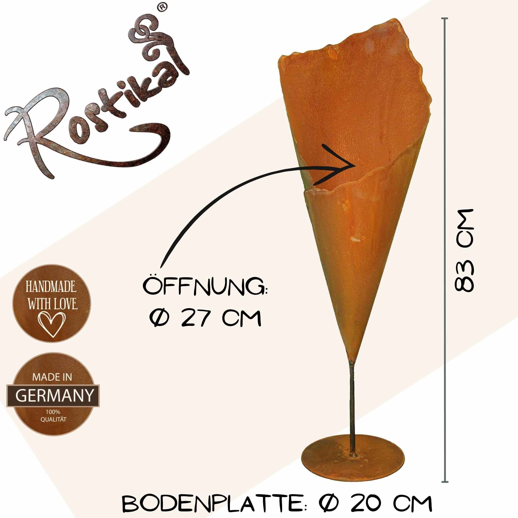 Rostikal - Vendita all'ingrosso Vasi per piante - Vaso da giardino Rostikal in stile vintage con asta e base rotonda1