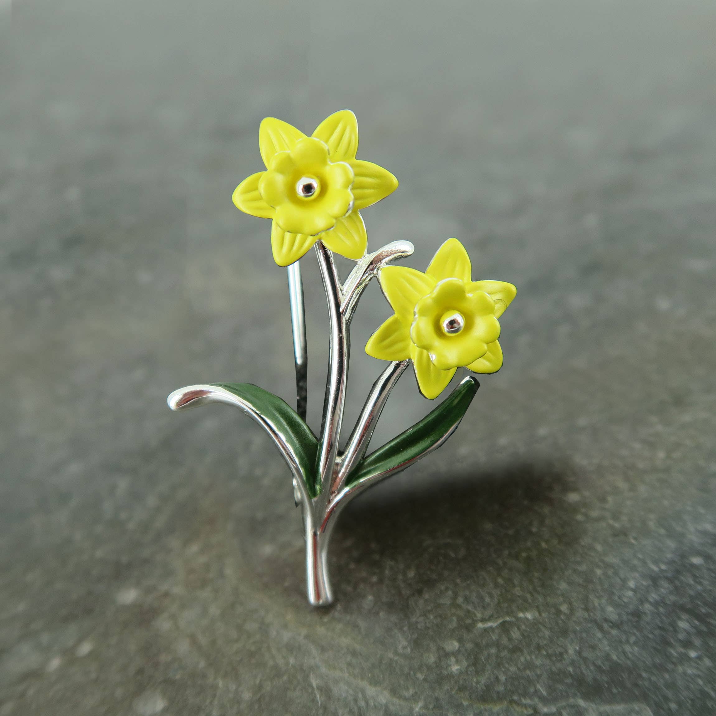 Alexander Thurlow & Co Ltd – wholesale Brooch – Daffodil Yellow Flower Delicate Brooch1