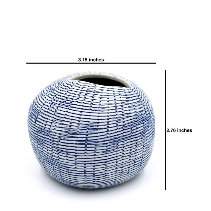Art Floral Trading LLC - Wholesale Vase - 157W71BLUE PEBBLE L-Handcrafted Porcelain Bud Vase1