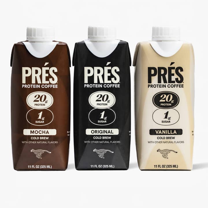 PRÉS RTD Cold Brew Protein Coffee Variety Pack - 12ct 11oz for wholesale by PRÉS Protein Coffee