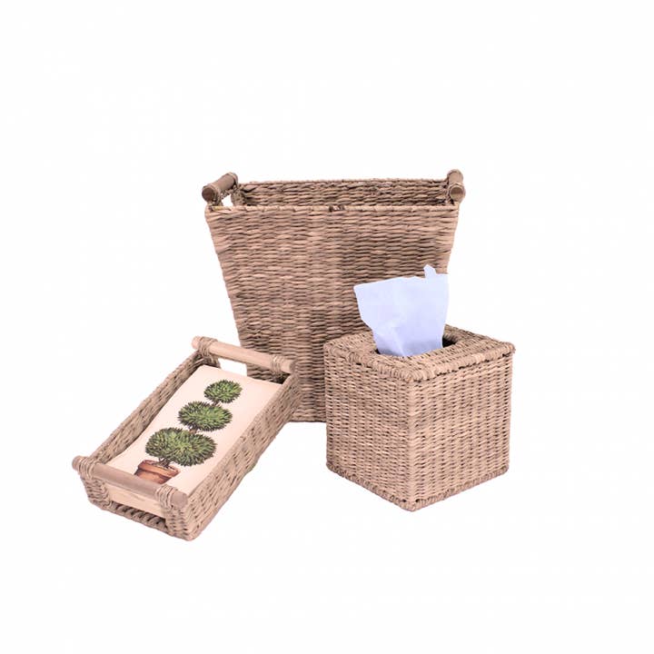 Maison Maison Design - Wholesale Tissue Box - 3-Part Tissue Basket in Natural Seagrass