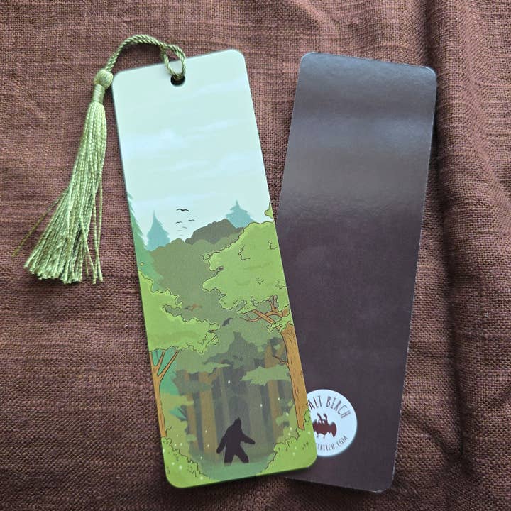 Bigfoot Sasquatch in the Forest 2x6 Bookmark for wholesale by Salt Birch