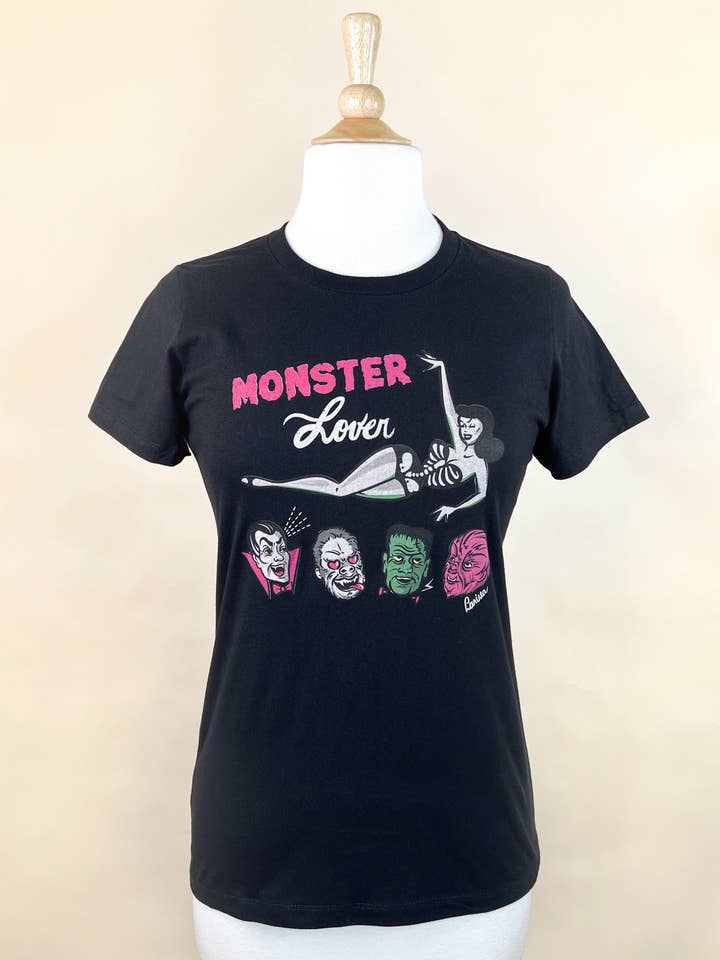 Mischief Made - Wholesale T-Shirt (Graphic) - Women's - Monster Lover Tee in Black