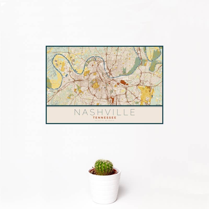 JACE.design - Wholesale Art Print - Nashville TN Map Print Woodblock1