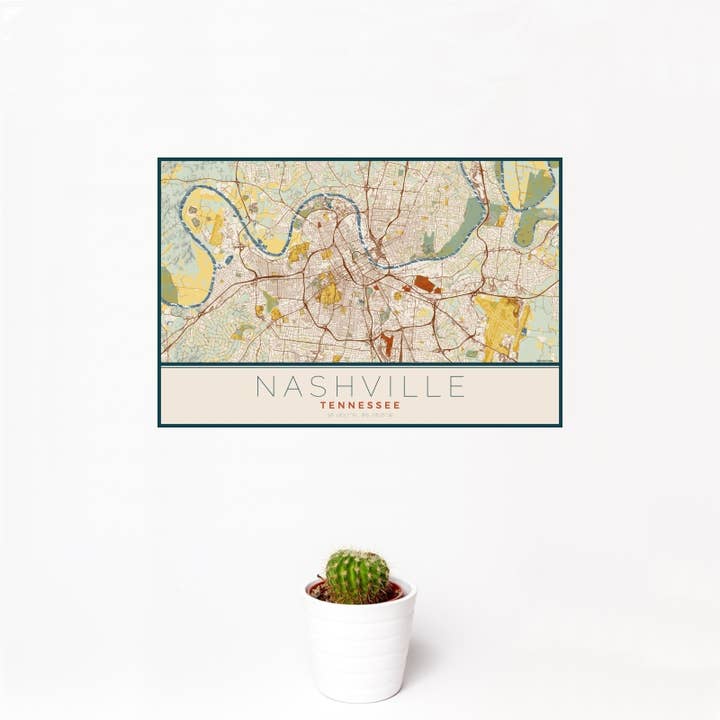 JACE.design - Wholesale Art Print - Nashville TN Map Print Woodblock1