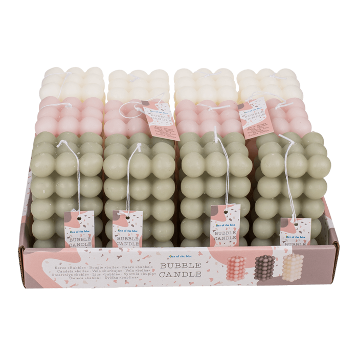 Out of the blue KG - Wholesale Grappige kaars - Bubble-kaars, ca. 6 x 12 cm, assorti in 3 kleuren1