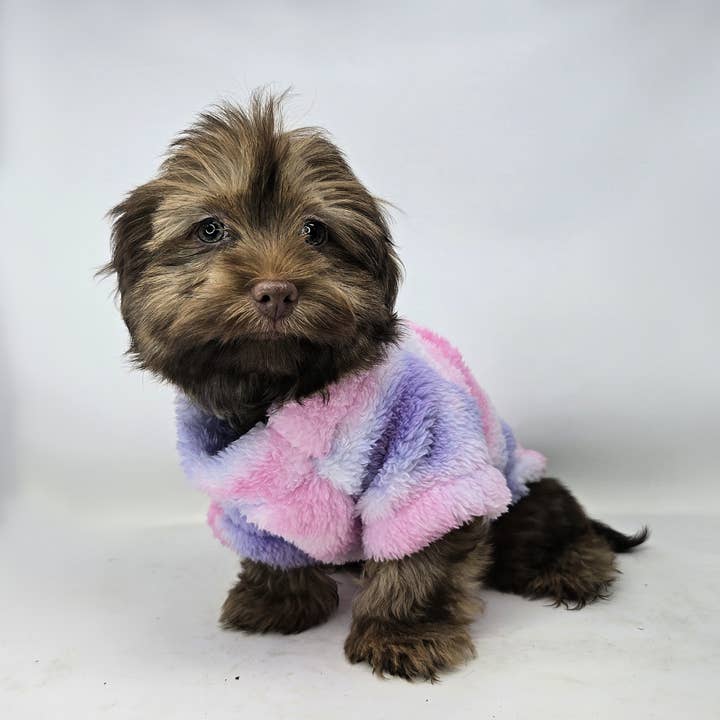 Doggie Design - Wholesale Pet Sweater - Dog - Soft Plush Pullover - Tie-Dye Pink & Purple