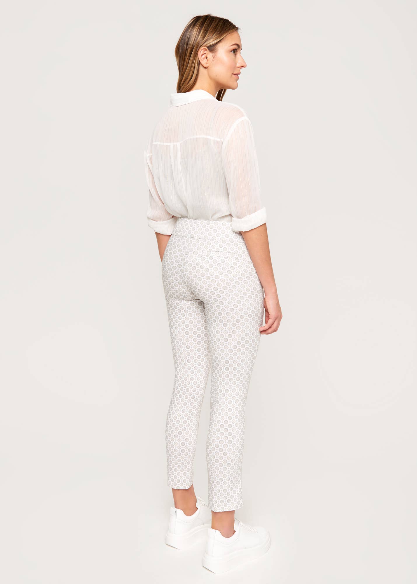 Margaret M - Wholesale Pants - Women's - Marlie white stone geo slimming pant1