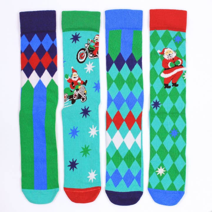 Sock Academy – wholesale Socks – Men's – SANTA BANTA - 4 Odd Socks Christmas Cracker |United Oddsocks3