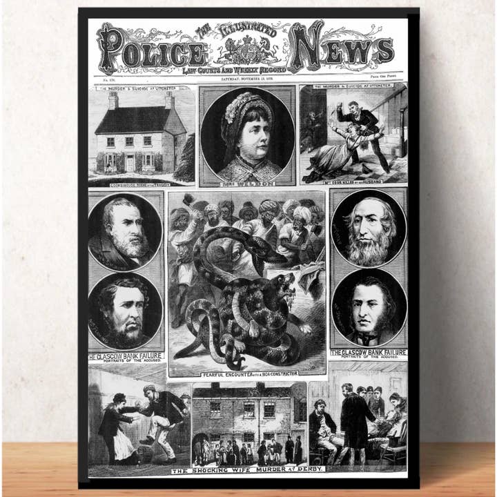 A4 Framed Print - Illustrated Police News - 16th Nov 1878 for wholesale by Derby Uncovered