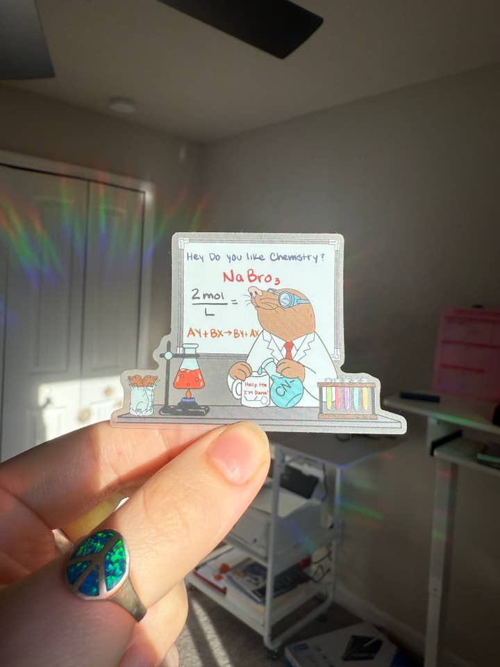 Funny Chemistry Sticker, Silly Science Vinyl Decal for wholesale by TTN Stickers