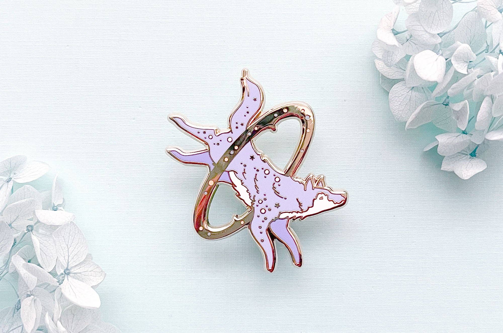 Alum and Ink - Wholesale Lapel Pin/Button - Cosmic Wolf Enamel Pin5