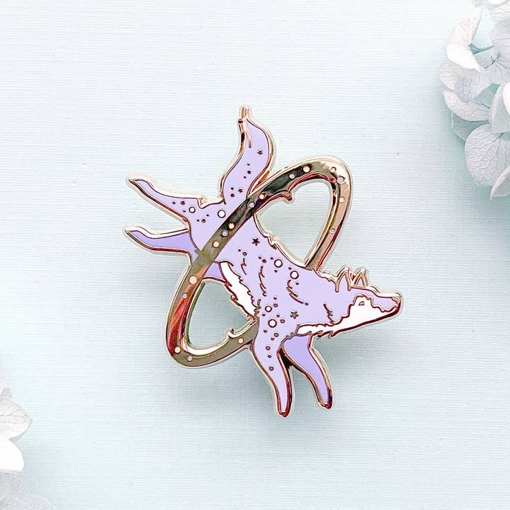 Alum and Ink - Wholesale Lapel Pin/Button - Cosmic Wolf Enamel Pin5