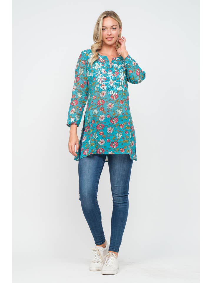 Raj Trading & Imports (USA) Inc. - Vente Tunique – femme - Tunique brodée imprimée Jackie3