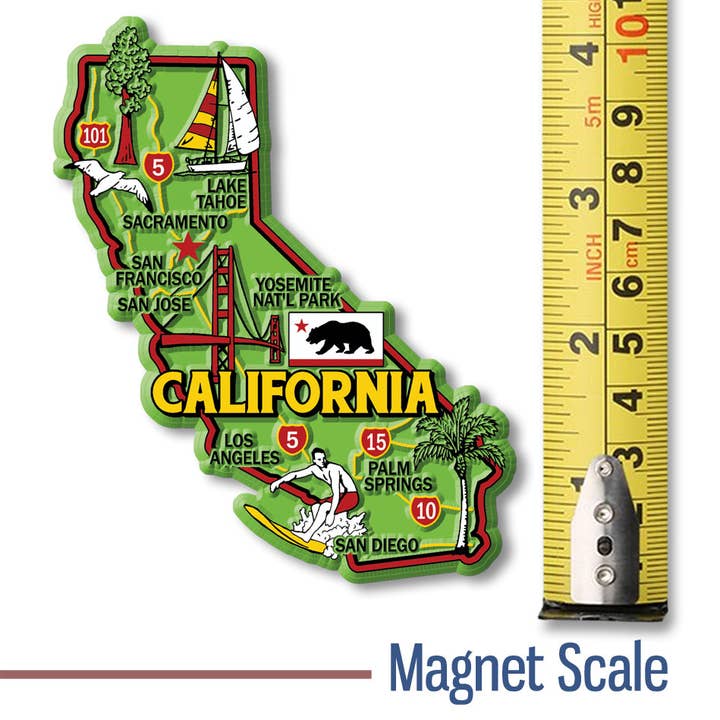 7 Star - Wholesale Magnet - California Colorful State Magnet Collectible Made in USA1