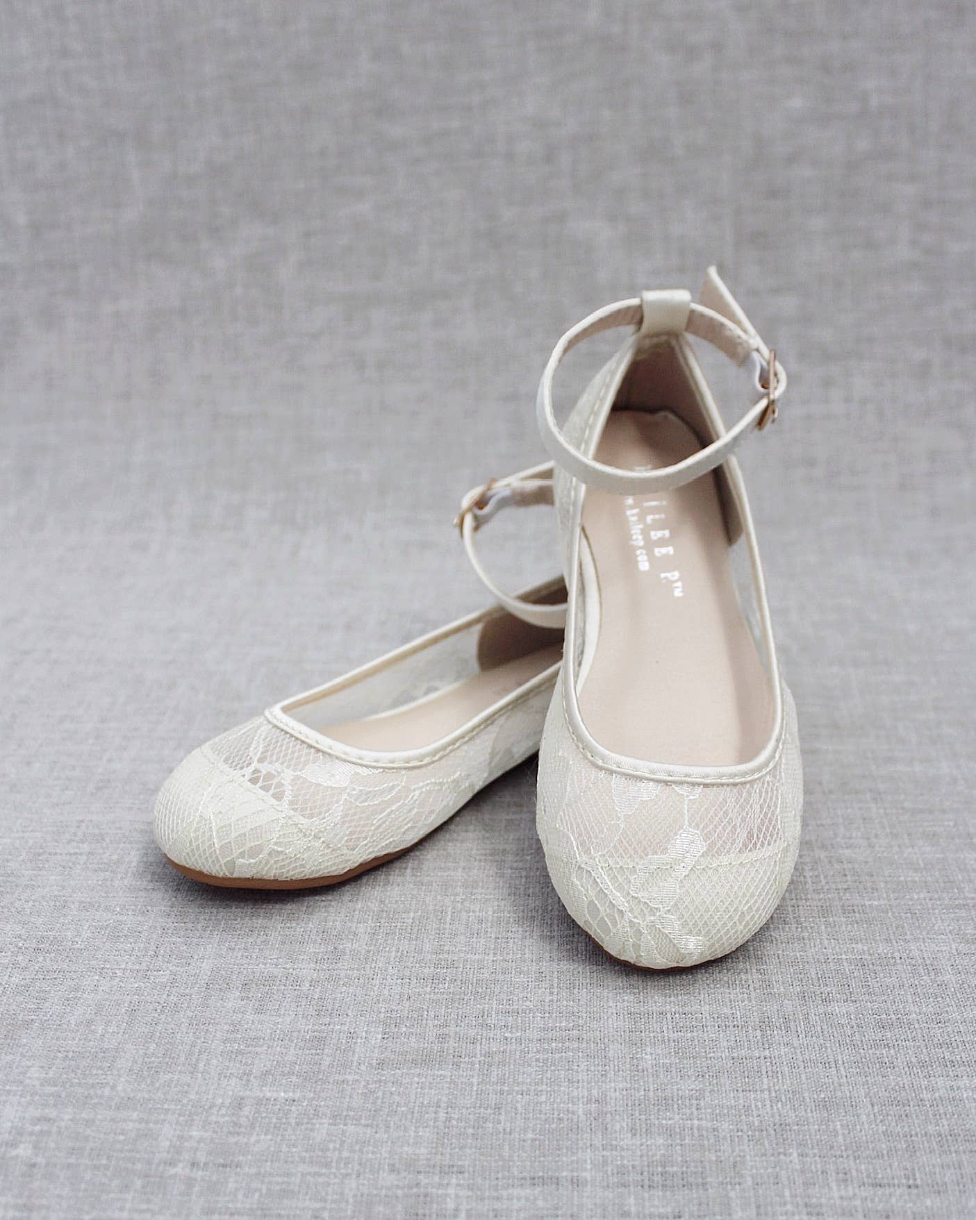 Kailee P. - Wholesale Flats/Loafers - Kids - Lace Ballet Flats with Ankle Strap2