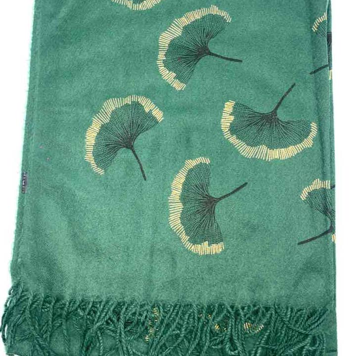 LINETA - Wholesale Scarf - Women's - Gingko Leaf Pattern Soft Scarf27