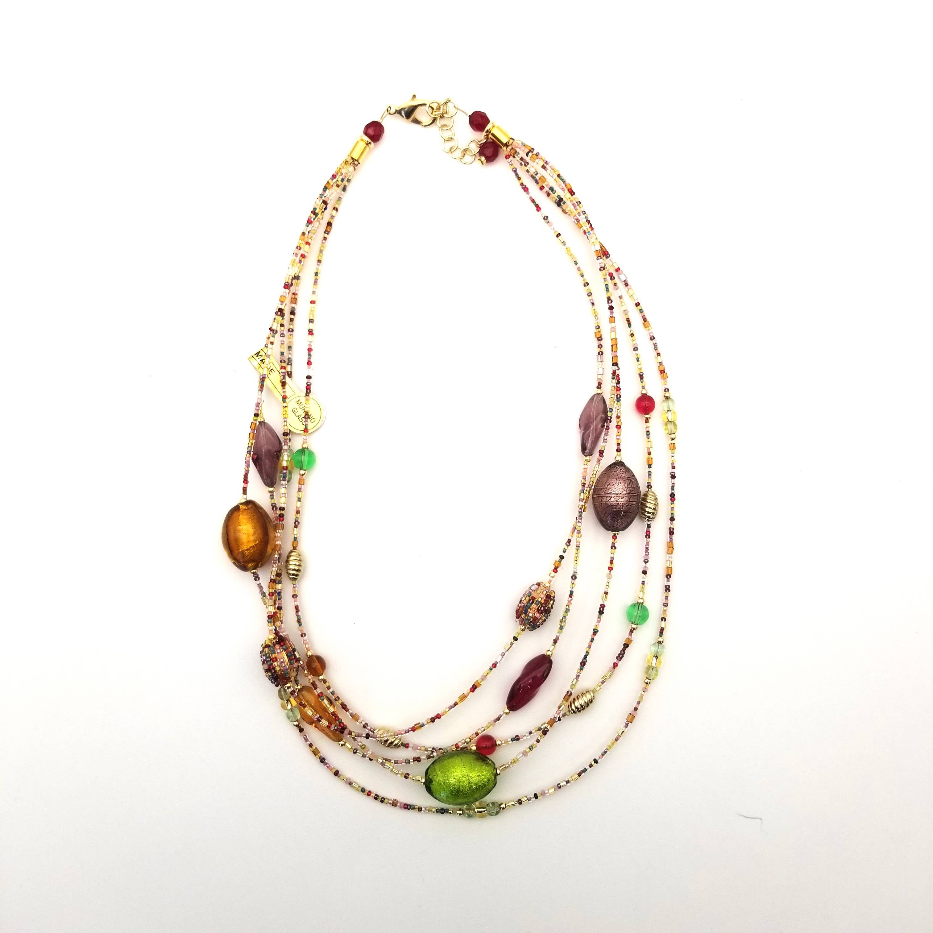 Alice Sturzinger LLC - Wholesale Beaded/Pearl Necklace - Alison Murano Glass Layered Necklace - Multiple Color Opt.0