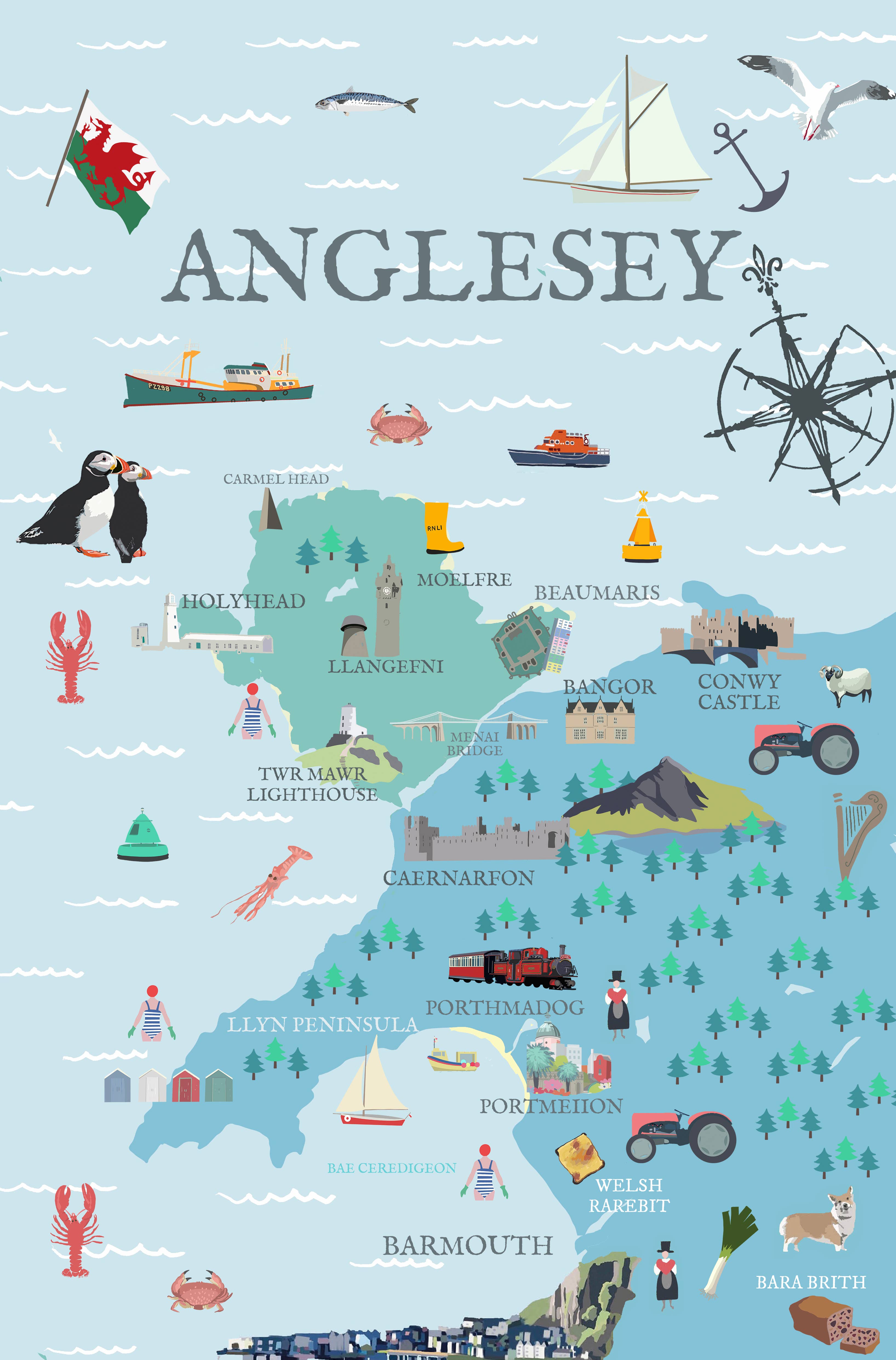 BETTY BOYNS MAPS - Vendita all'ingrosso Calamite - Magnete da Frigo con Mappa Illustrata52