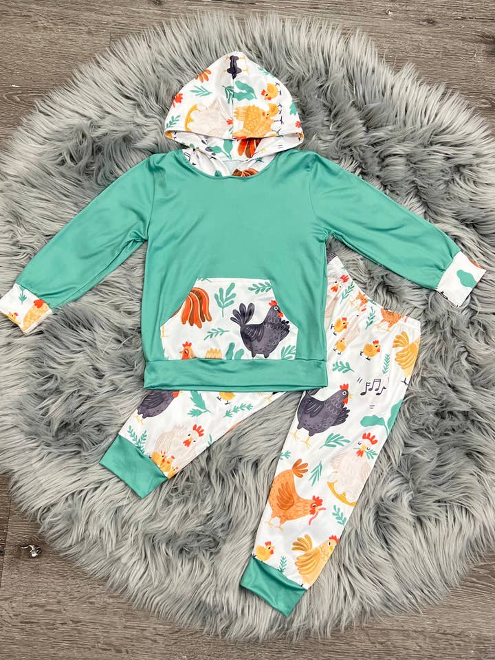 Set con capucha Chick Chick para venta al por mayor de Two Cute Boutique LLC