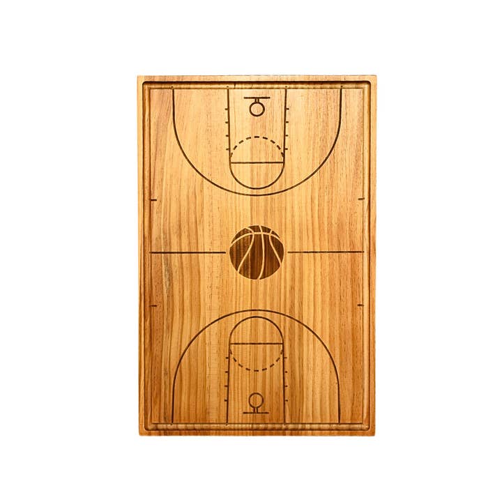 Creative Gifts International Inc. - Wholesale Cutting Board - Basketball Court Wood Board - 18" x 12"