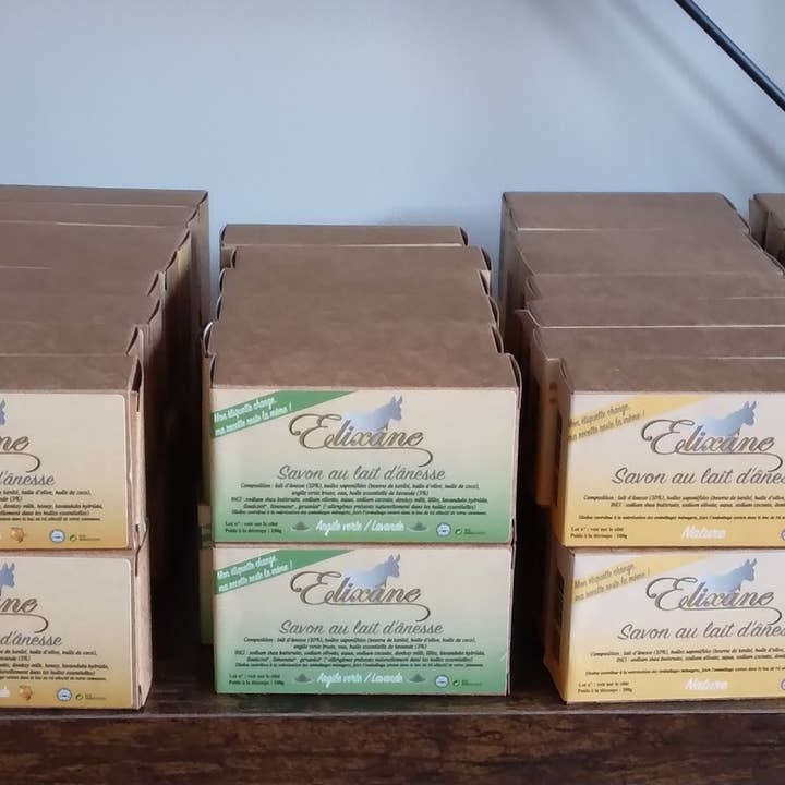 Elixâne – Großhandel Feste Seife – Eselsmilchseife (10%) Green Clay - Lavendel