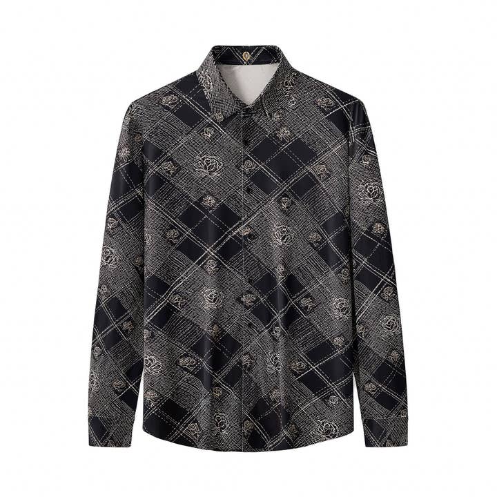 ELS111-Naadloos Roze Geruit Overhemd – El Baron-ESPRE voor wholesale door BAROCCO