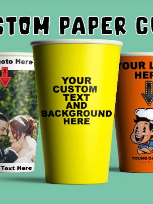 Vasos de papel personalizados: 8 oz - 12 oz - 16 oz Imprime cualquier diseño que tengas para venta al por mayor de CaNatureLover