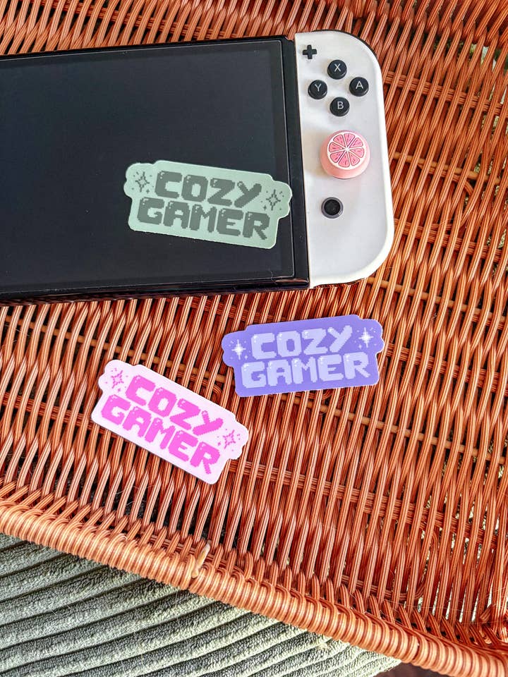 Cozy Gamer Sticker for wholesale by Scarlet’s Freckles