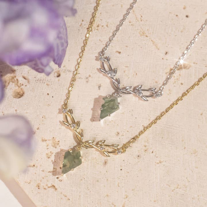 Azura Jewelry – Colar pingente/pendente por atacado – Colar de Ágata Musgosa entrelaçado Élfico2