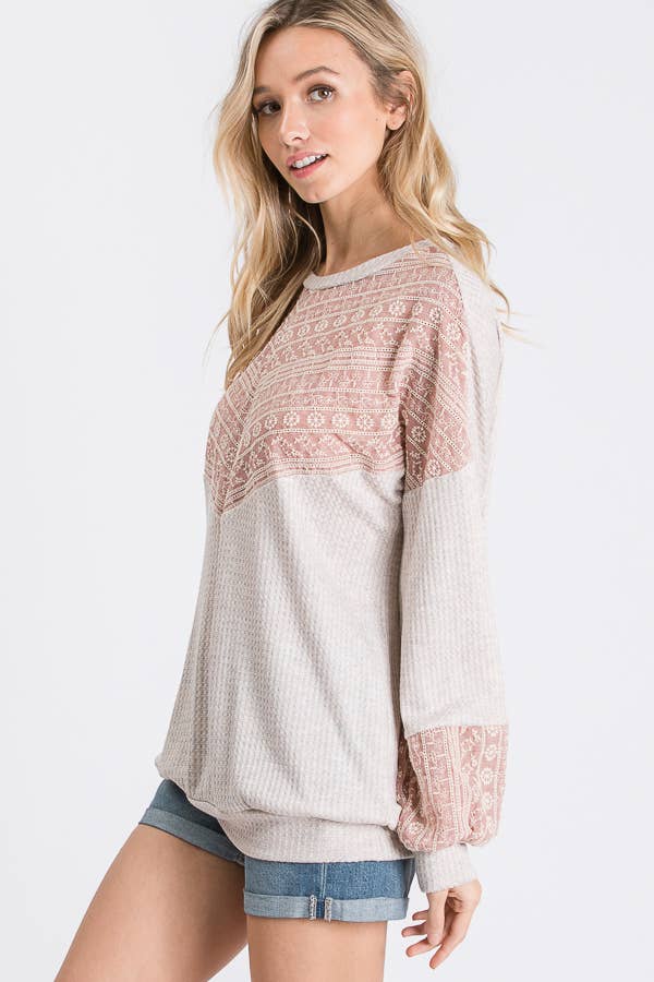 lovely melody - Venta al por mayor Sudadera - Mujer - Sudadera gofre bordado Celia LMT1406-Celia3