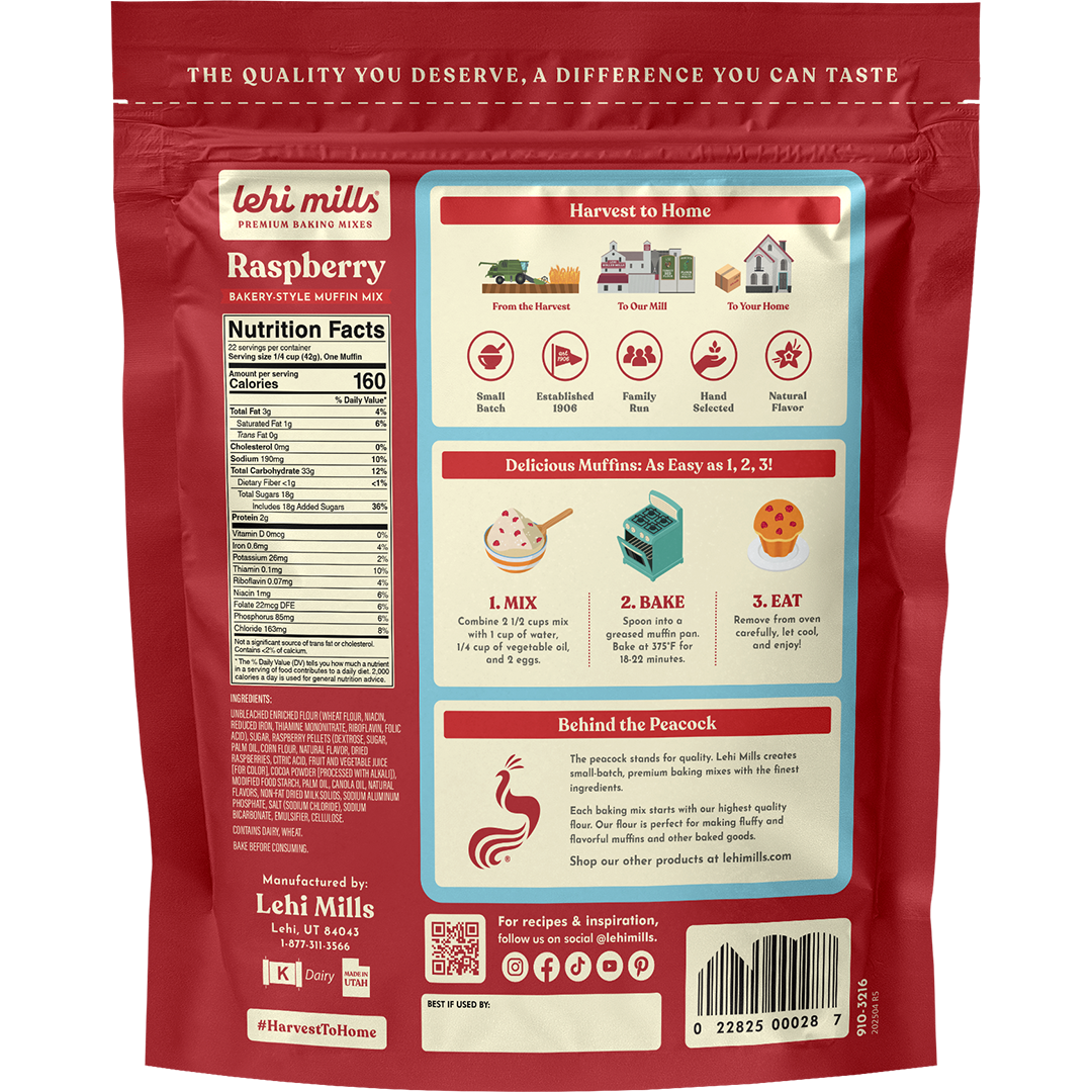 Lehi Mills - Venta al por mayor Preparado para magdalenas - Mezcla para magdalenas de frambuesa4