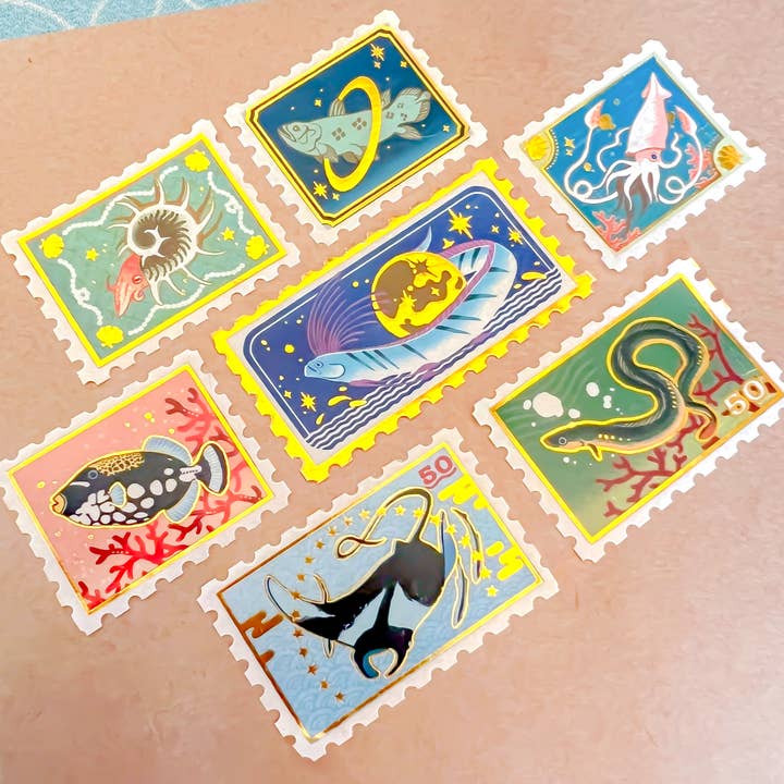 GOLD FOIL Marine Stamp Washi Tape for wholesale by Pegushi