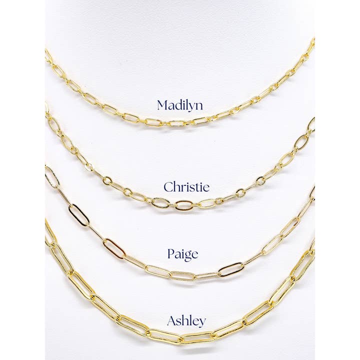 The Charm Bar Company - Wholesale Link & chain necklace - Gold Ashley (Box) Necklace with Piper Carabiner2
