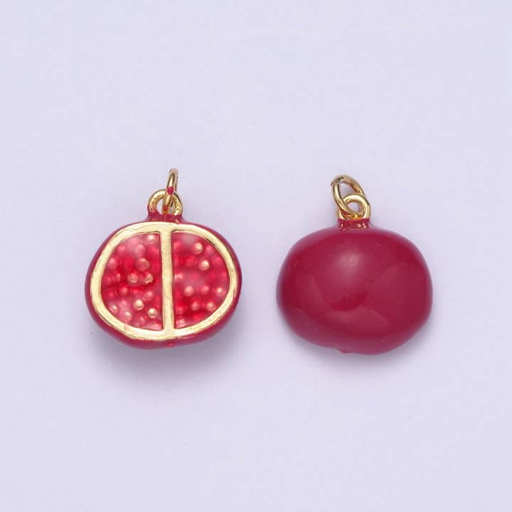 Dainty Pomegranate Charm Pendant Fruit Charm Necklace Bracelet Earring DIY Jewelry Making Supply N-725 for wholesale by Aim Eternal