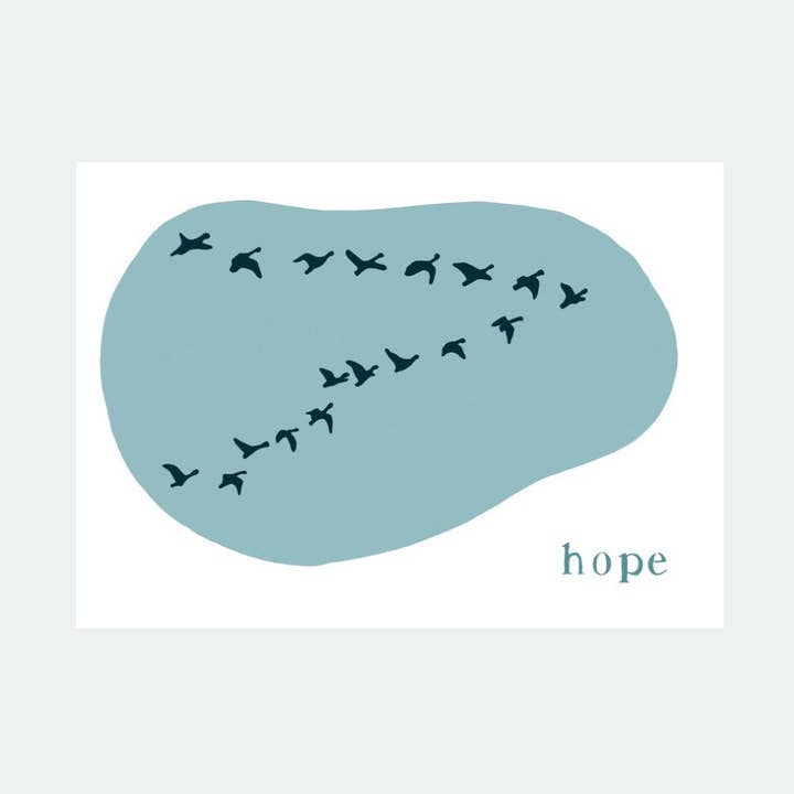Hope Geese Print, Flock Of Geese Flying, Bird Art for wholesale by Little Bird Editions
