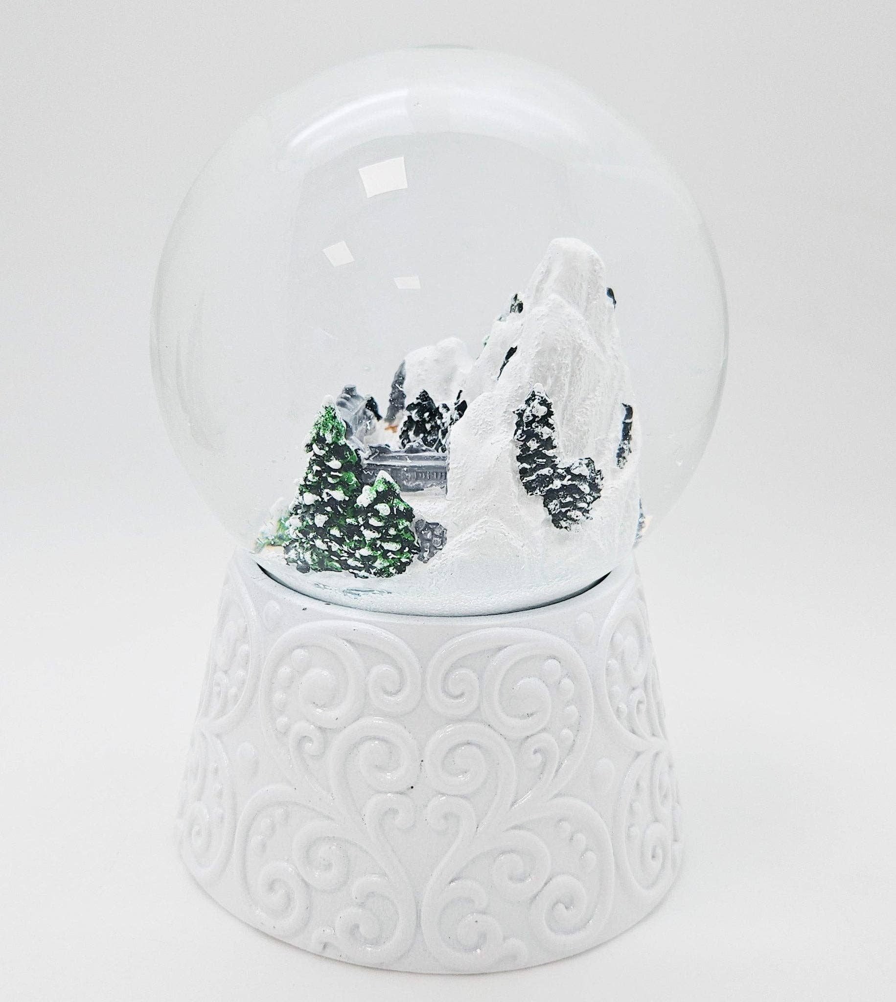 Schneekugelhaus - Vendita all'ingrosso Palla di neve - Bambini e neonati - Sfera di neve nostalgica paesaggio montano su base bianca12