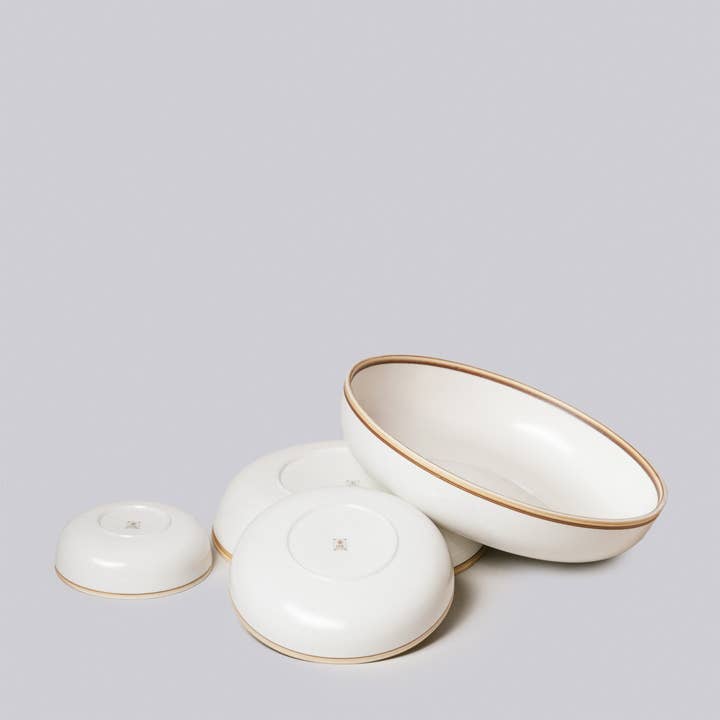 Middle Kingdom - Wholesale Bowl - Ivory Glossy Porcelain Nesting Hermit Bowls2