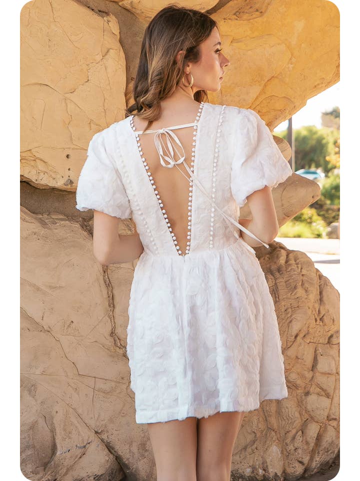 Strut & Bolt - Wholesale Dress - Women's - Floral Textured Tulle Mini Dress12