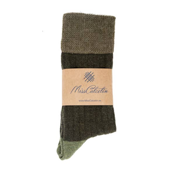 MissCalcetin Low Cane Wool Green Hunting for wholesale on Faire0