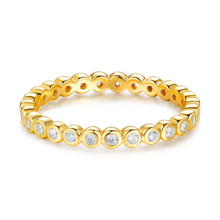 Alluring Small Brilliant Cut Stackable Ring Sterl|1-9006GCLR for wholesale by My Jewellery Story