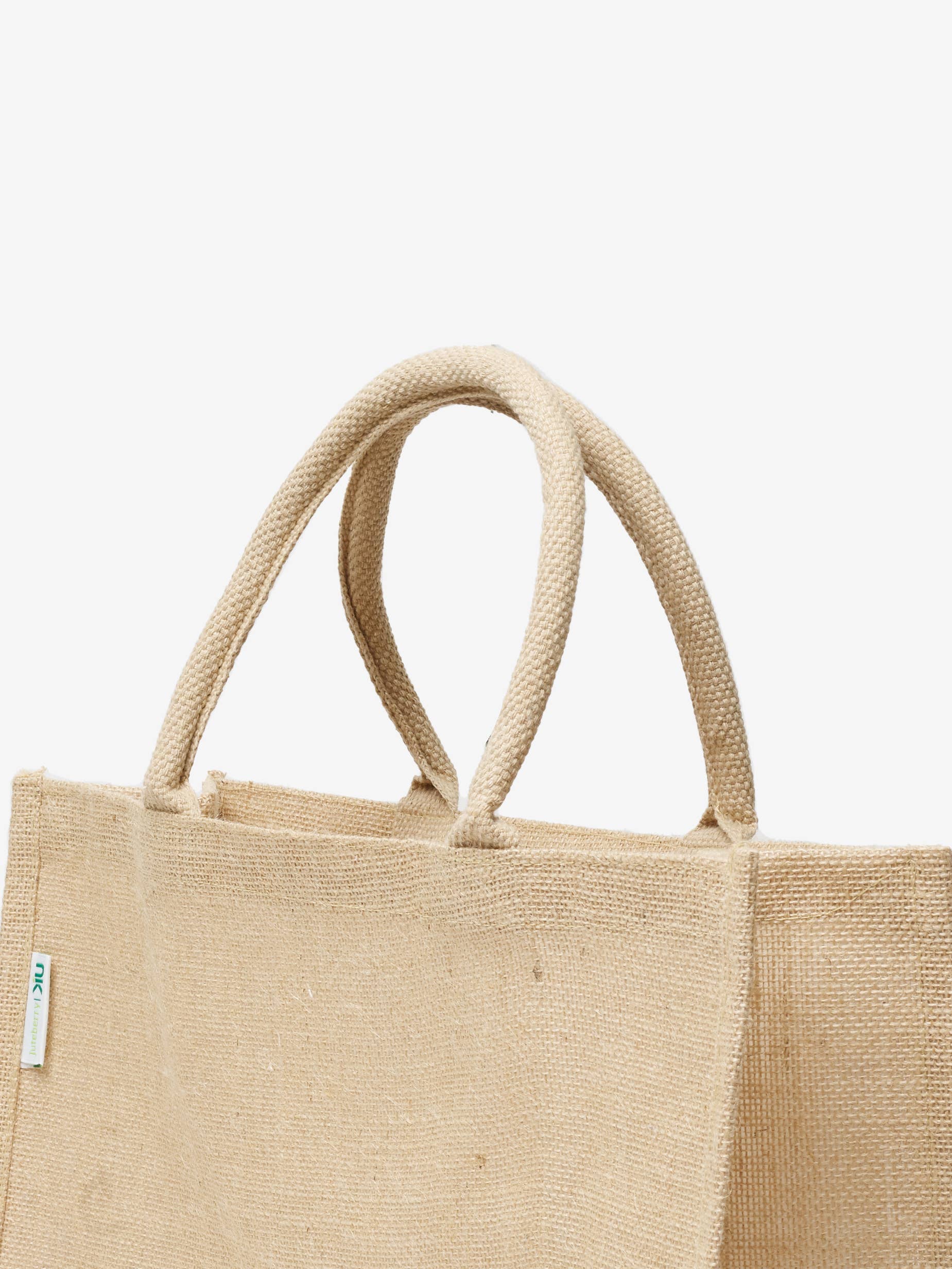 KIU Canadian Distribution Inc. - Vendita all'ingrosso Borsa per shopping/spesa - Borsa shopper in juta naturale Terra con manici imbottiti di lusso7