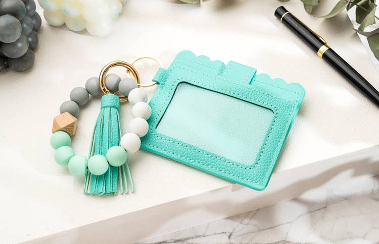 American Leather Goods - Wholesale Wallet - Women's - Leather Keychain Wallet With Wristlet Bangle Bracelet29