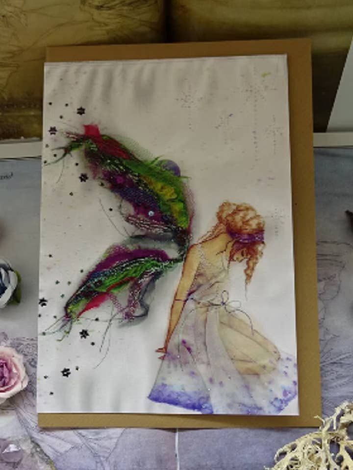 Fabric Faerie Greetings Card for wholesale by FreeRangeFaeries