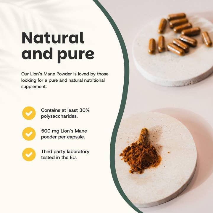 Cupplement b.v. - Wholesale Oral Supplement/Vitamin - Lion's Mane Capsules 500 mg Organic 60 Capsules1