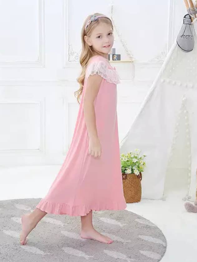 White Sleepwear - Lace Sleeveless Cape Gown for wholesale on Faire