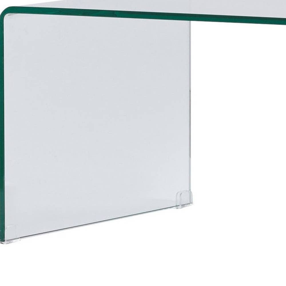 HomeRoots - Wholesale Coffee Table - 24" Clear Glass Sled Coffee Table4